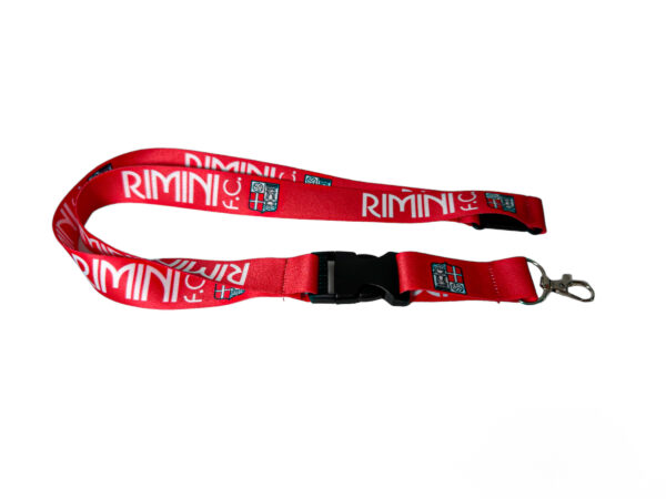 Lanyard rosso personalizzato Rimini Fc con fibbia a stacco