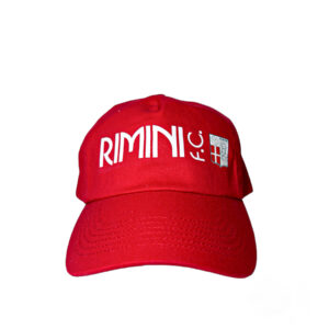 Cappellino rosso con inserto Rimini FC con chiusura posteriore in velcro regolabile